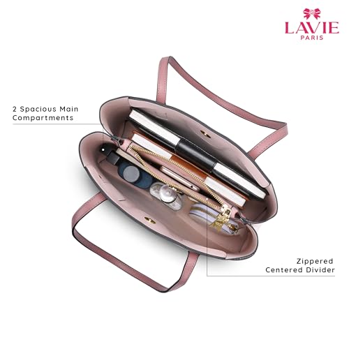 LAVIE PARIS Women's 3 Compartment Large Satchel Bag | Satchel Handbag for Work | Ladies Purse | Stylish Shoulder Bag | Gift for Women