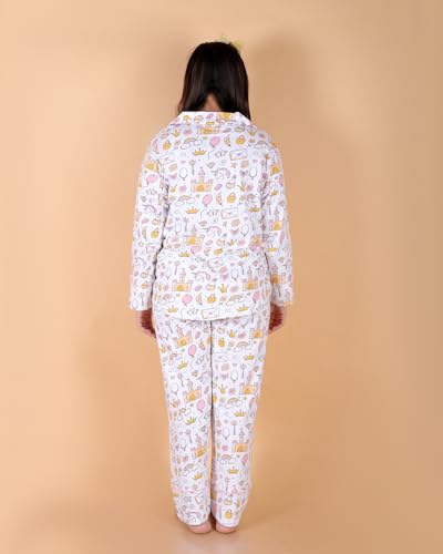 The Mom Store Womens Pajama Set Comfortable Sleepwear Includes Shirt & Pant (Robo Club - XL)