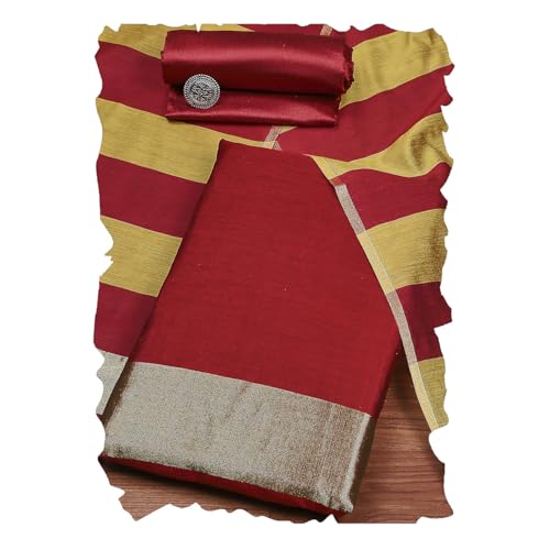 Biba Women Red Cotton Unstitched Suit Set_FREE SIZE