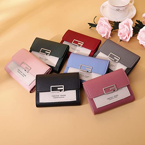 ARURA (LABEL) Women's Flip Top Card Wallet Holds up to 6 Cards Slim and Easy to Fit in Pocket Safety with Button Closure Cash and Coins Wallet (Multi Color)