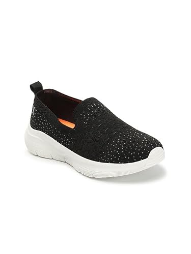 Carlton London Women Black Comfortable Slip On Snakeer with Heels, for for Casual, Walking & Daily Use (40)