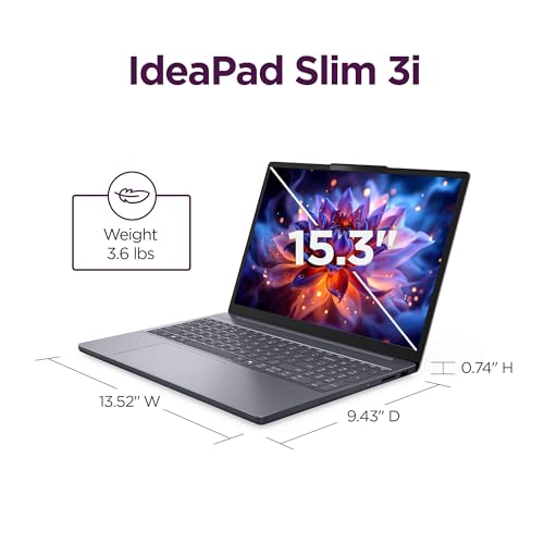 Lenovo IdeaPad Slim 3i - Lightweight Laptop - Copilot+ PC - Intel Core™ Ultra 7 355 CPU - 15.3" WUXGA Touchscreen Display - 16GB RAM - 1TB SSD Storage - Integrated Intel® Graphics - Luna Grey