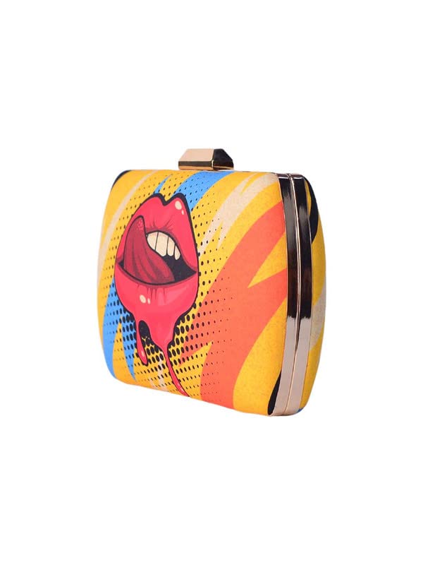 Artklim Bright Quirky Printed Clutch