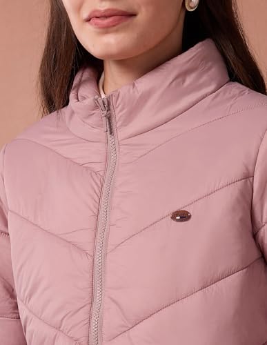 U.S. POLO ASSN. Longline High Neck Puffer Jacket (UWAW24JCK143_Pink_XXL)