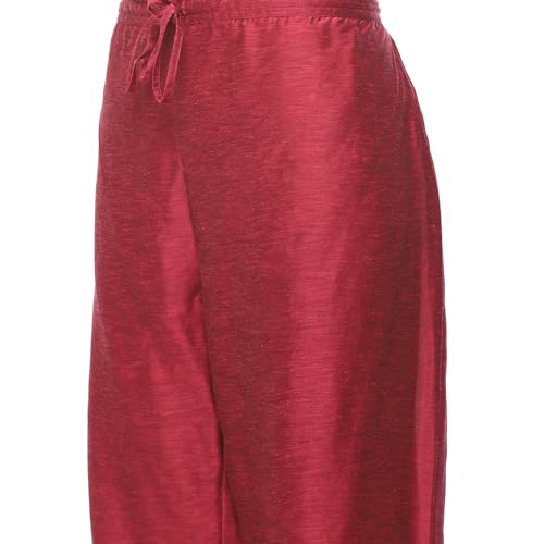 BIBA Women YARNDYED STRAIGHT SALWAR KURTA DUPATTA(SKDARTSY WE9103_PINK_42)