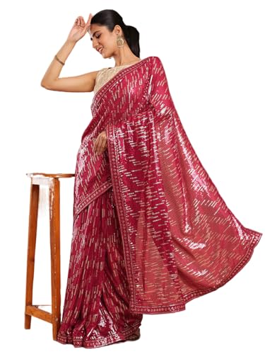 Kalyan Silks Maroon Sequence Work Fancy Saree