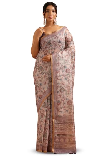 Soch Womens Onion Pink Kota Botanical Saree