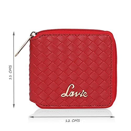 Lavie Women's Bot Pro Compact Zip Around Wallet Red Ladies Purse Handbag