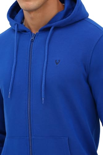 Allen Solly Men's Cotton Hooded Neck Sweatshirt (ASSTQRGF433912_Blue