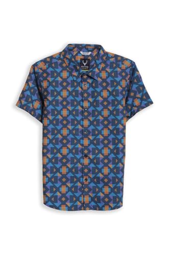 Boys Blue Print Casual Shirt