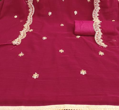 Leeli Peeri Designer Women's Soft Silk Embroidery Unstitched Salwar Suit Dress Material