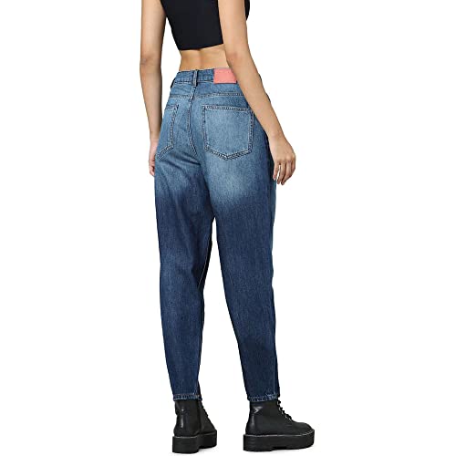ONLY Women's Relaxed Jeans (15285613-Dark Blue Denim_Dark 34)