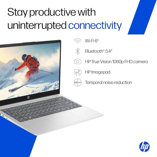 HP 14, Intel Core 13th Generation Intel Core i7-1355U (16GB DDR4, 512GB SSD), Micro-Edge, Anti-Glare, FHD, 14''/35.6cm, Win11, M365* Office24, Silver, 1.4kg, EP0159TU, FHD Camera, Backlit Laptop