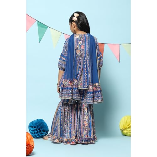 BIBA GIRL PRINTED GATHERED KID(KW5450_BLUE_7)