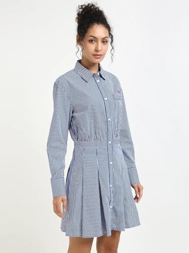 Cotton Spread Collar Shirt Dress