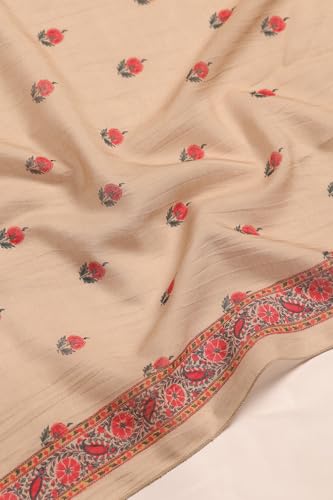 Soch Womens Beige Mul Chanderi Botanical Salwar Suit With Hand Embroidery and Bead Details