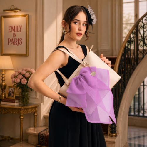 Caprese X Emily in Paris Ellen Large Tote Shoulder Bag for Women with Multi-Compartment Interior, Handbag for Work, Travel & Occasion& Exclusive Parisian Metal Charm