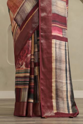 Soch Womens Multicolour Viscose Geometric Printed Saree