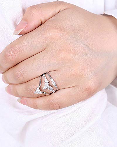 Young & Forever Gift Mesmerizing Contemporary Silver Plated Cubic Zirconia Embellished Statement Cocktail Fashion Ring for Women/Girls Jewelry
