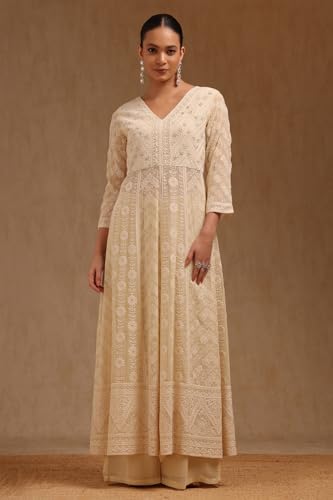 Soch Women's Georgette Salwar Suit Set (OWA5CD22395_Cream