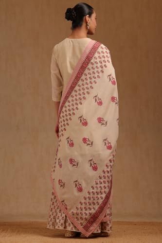 Soch Womens Beige Chanderi Embroidered Salwar Suit