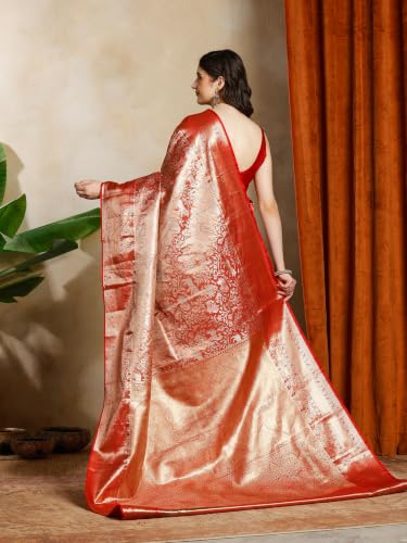 Meena Bazaar Women's Art Silk Saree | Elegant Designer Silk Saree | Soft Lightweight Traditional Ethnic Saree for Wedding, Festival, Party & Special Occasions