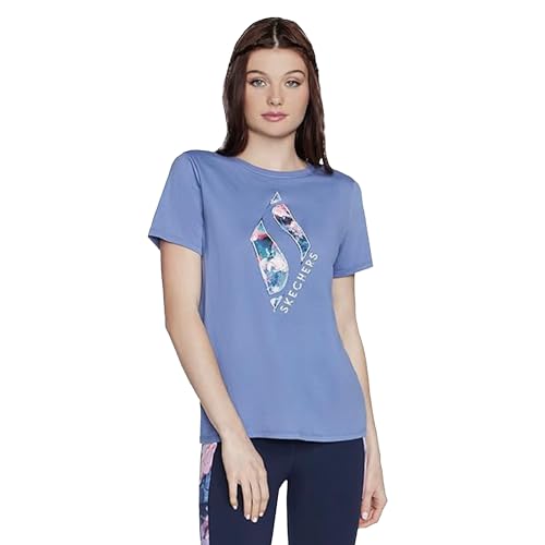 Skechers Womens Summer Rose Purple Silver T-Shirts