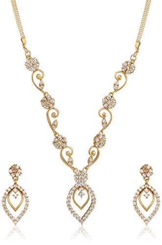Estele Trendy Fashion Jewellery CZ Diamond Design Necklace Set for Women