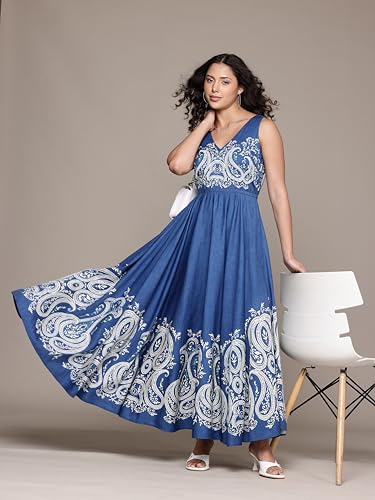 Label RITU KUMAR Blue Fallon Long Dress