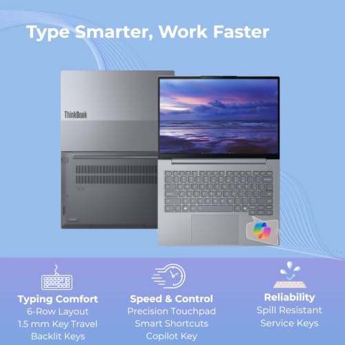 Lenovo Smartchoice ThinkBook 14, Intel Core 5 210H, 16GB RAM, 1TB SSD, WUXGA IPS 14” (35.56cm), Win11, Office 2024, Arctic Grey, 1.36Kg, 21UYA04WIG, Fingerprint, Backlit, 400Nits, 1Y Warranty, Laptop