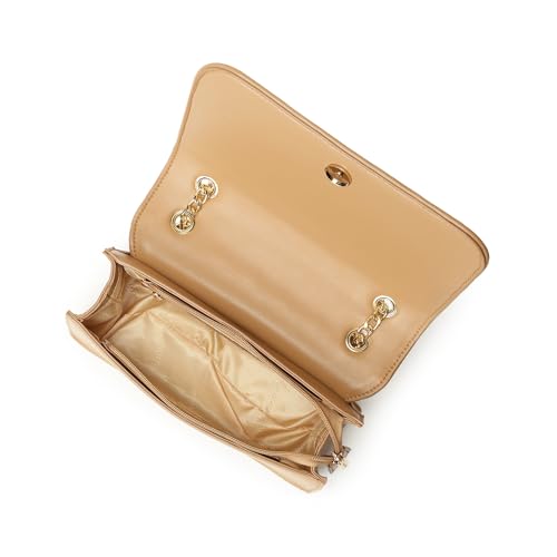 Fastrack QuiltGrid Shoulder Bag | Faux-Leather Women’s Handbag | Diamond Quilted Design | Adjustable Chain Strap | Zipper & Magnetic Closure | Gold-Finish Hardware