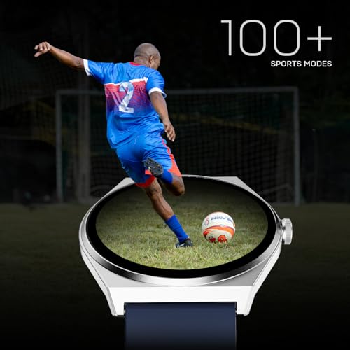 Fire-Boltt Phoenix Nova Smartwatch 1.43” Slim Super AMOLED Display, 466x466 Pixel Always-On Display, Bluetooth Calling, Health Tracker for Men & Women Classic Blue