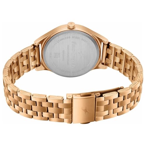 Fastrack P3H Green Dial Rose Gold Plating Stainless Steel Women's Watch - NT6268WM07