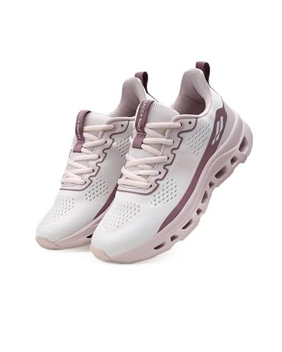 Bacca Bucci Balance Women’s Sports Sneakers | Lightweight Jacquard Running Shoes with Rebound Cushion Sole Pink Mauve UK 4