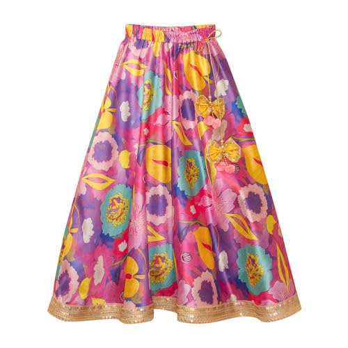 Hopscotch Girls Silk Blend Blouse and Lehenga Ethnic Set with Jacket Readymade In Purple Color For Ages (6-7 Years)