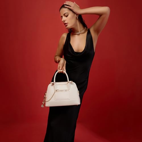 Akiki London Women's Salisbury 30 Small Handbag|comes with Pouch and Dangler|Statement Metal Details|Metal Handle|Office Handbag for Women