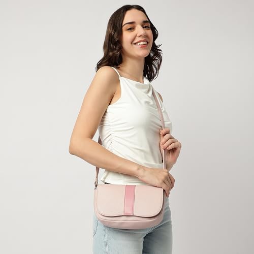 Fastrack On the Go Sling Bag for Women| Compact Crossbody with Magnetic Closure Flap, Adjustable Strap & Internal Zipper Pocket | Trendy Everyday Sling Bag for Women