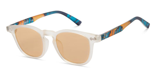 VINCENT CHASE EYEWEAR By Lenskart | Transparent-Yellow Full Rim Round | Vacation Edit | Branded Latest And Stylish Sunglasses | Polarized And Uv Protected | For Women | Large | Vc S16877