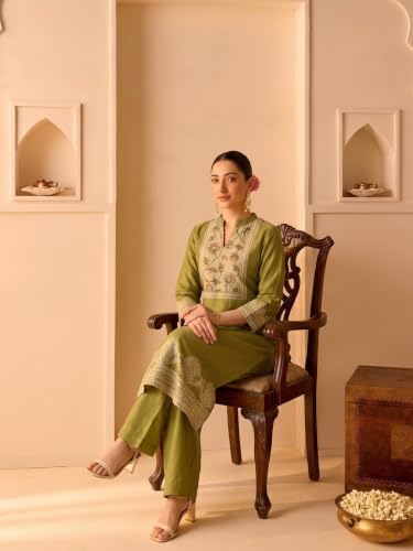 Varanga chanderi printed kurta with trouser and dupatta