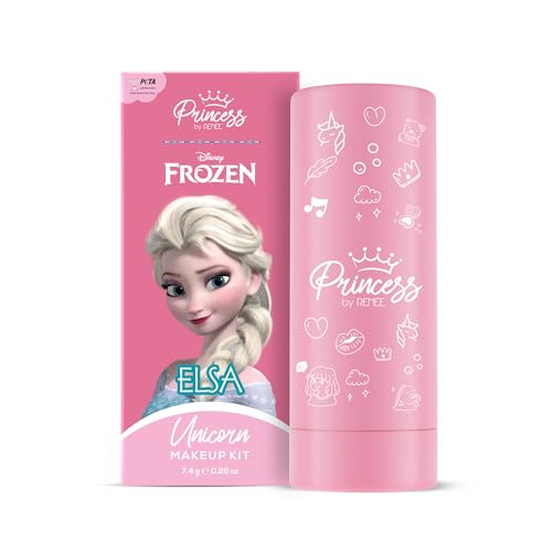 Princess By RENEE Beauty Essentials For Preteens With Trolley Bag | Includes Sugar Sparkles & Ice Cream Lip Glosses, Elsa Unicorn Makeup Kit, Elsa Fragrance Mist, Snowball Lip Balm | 6 Units