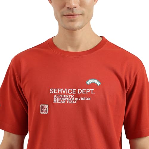 United Colors of Benetton Men's Boxy Tshirt (25A3E89J3401IMR1_Rust