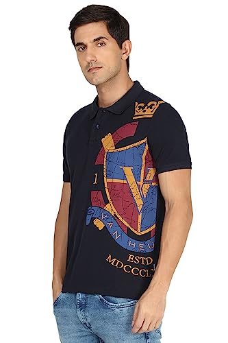 Van Heusen Men's Regular Fit T-Shirt (VSKPURGF048828_Navy