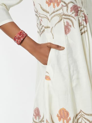 Max Women Floral Print A-lne Kurta Set (White_XXL)