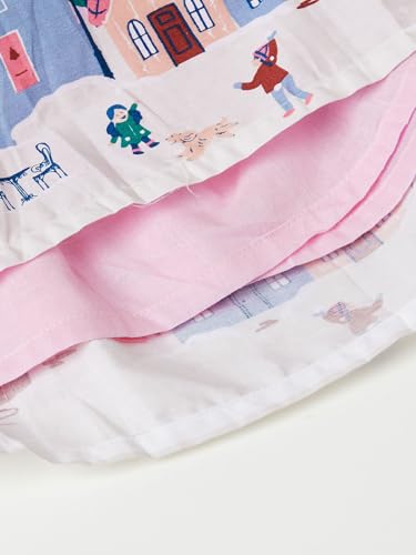 Max Girls Printed Dress with Belt (Pink_6-8 Y)