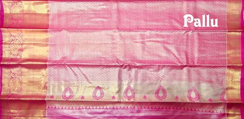 VFCollections Women's Kanchipuram Silk Pure Pattu Sarees – Pecock Butta All over with Blouse (VFC592-7)