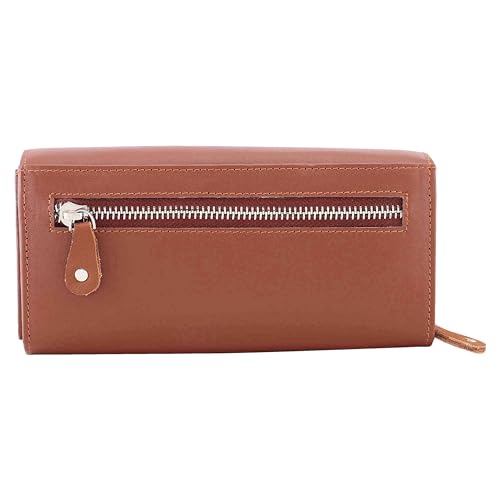 Steve Jhonson Pure Leather Wallet for Women - Women Wallet with ID Card Holder - Hand Clutches for Women - Mini Ladies Wallet with Coin Pocket (TAN)