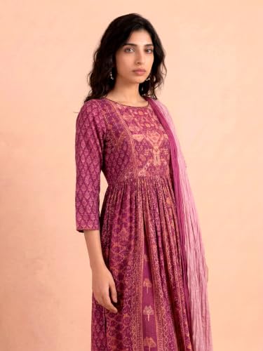 Aarke Ritu Kumar Pink Mosaica Kurta With Pant And Dupatta