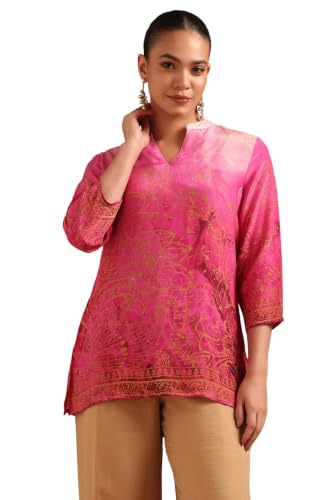 Soch Womens Pink Viscose Botanical Tunic