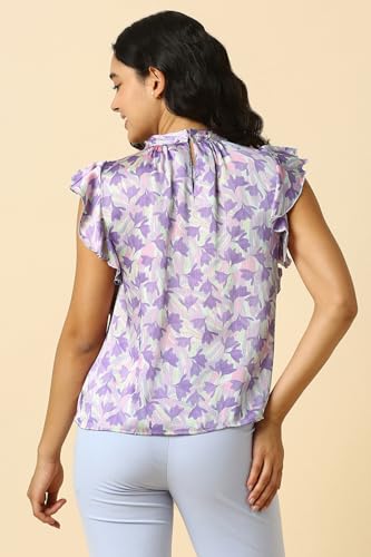 Allen Solly Women Purple Print Casual Top