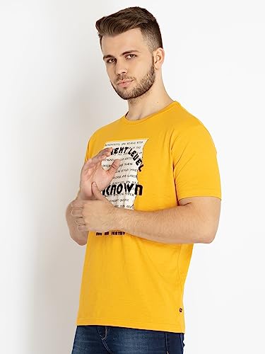 Status Quo Men's Regular Fit T-Shirt (SQ-RN-20633- Gold